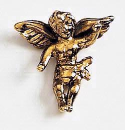 Guardian Angel in Antique Gold finish Lapel Pin