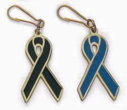Gold Trimmed Awareness Zipper Pulls (2 sided)