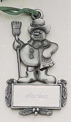 Snowman Marken Design Cast Ornament