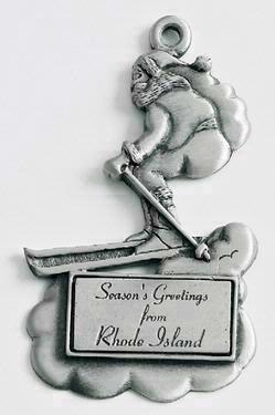 Skiing Santa Marken Design Cast Ornament