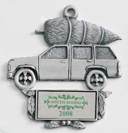 Truck with Tree Marken Design Cast Ornament