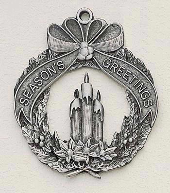 Wreath/Candles Marken Design Cast Ornament