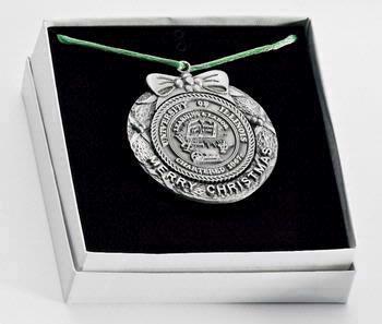 Merry Christmas Ornament w/ Cast Emblem