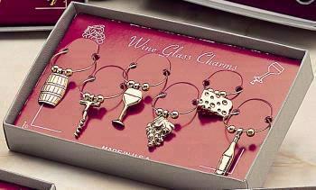 Marken Design Wine Charm Set of 6, Wine Theme