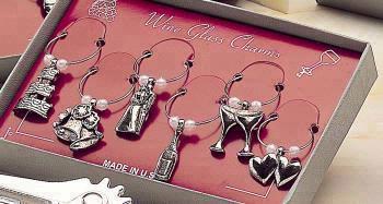 Marken Design Wine Charm Set of 6, Wedding Theme