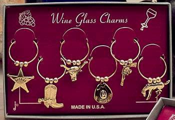 Marken Design Wine Charm Set of 6, Western Theme