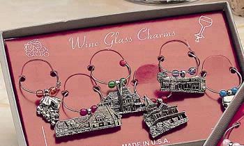 Custom Design Wine Charm Set of 6