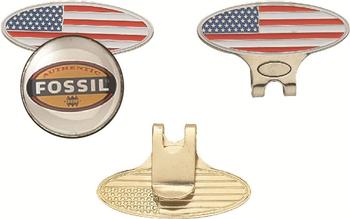 Oval American Flag Hat Clip