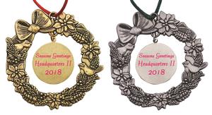 Wreath with Dangle Marken Design Cast Ornament