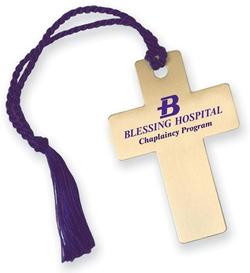 Cross Tassel Silk Screened Bookmark