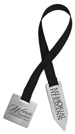 Square with Point Ribbon Silk Screened Bookmark